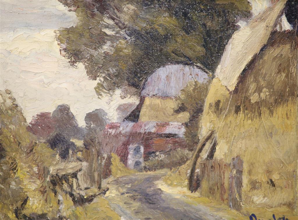 Ronald Ossory Dunlop (1894-1973), oil on canvas, Farm scene, signed, 30 x 40cm